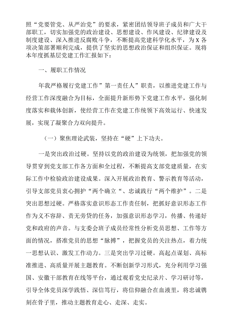 2024党支部书记抓党建述职报告精选2篇合辑.docx_第2页