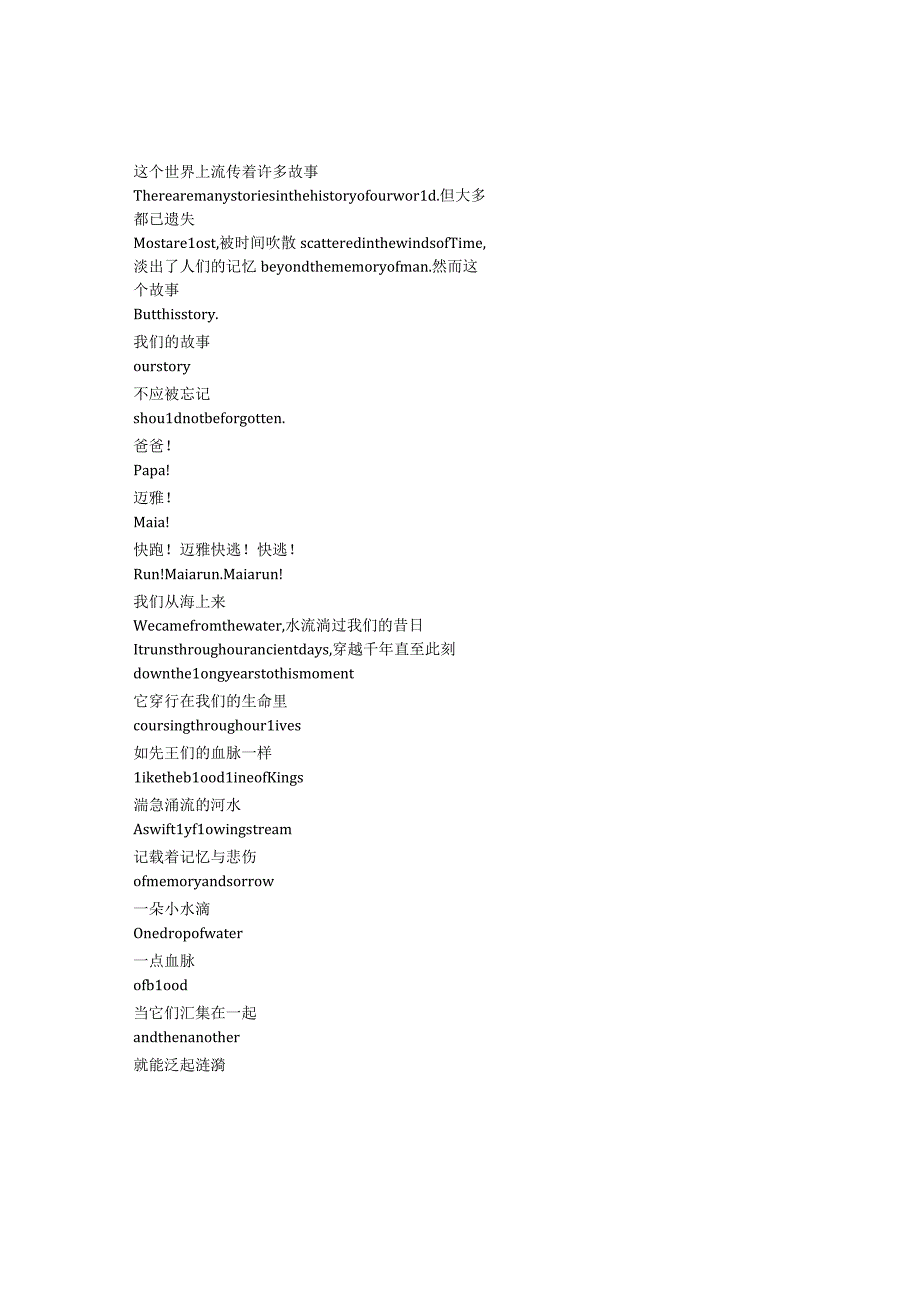 Born of Hope《希望的诞生（2009）》完整中英文对照剧本.docx_第1页