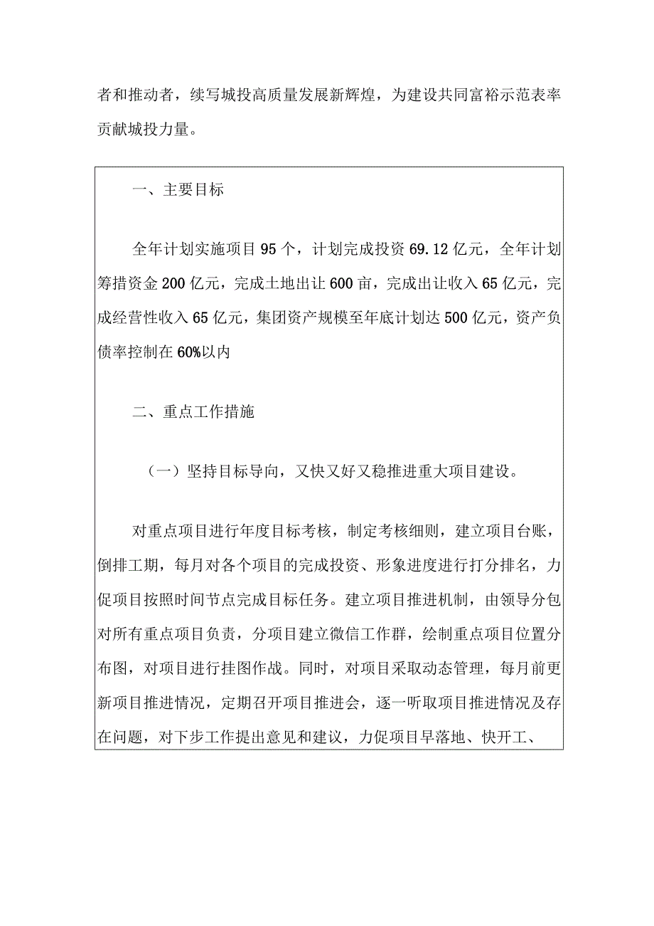 2024城投集团工作计划方案（最新版）.docx_第2页