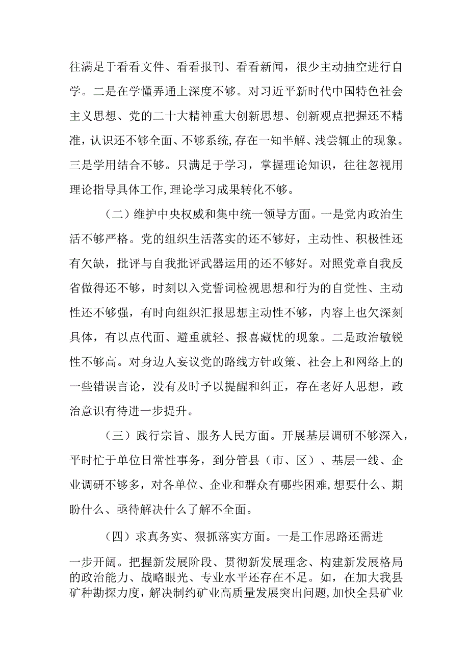 2024年度对照树立和践行正确政绩观及反面典型案例检视全面梳理问题深刻剖析原因整改整治剖析八个方面专题民主生活会对照检查发言材料.docx_第2页