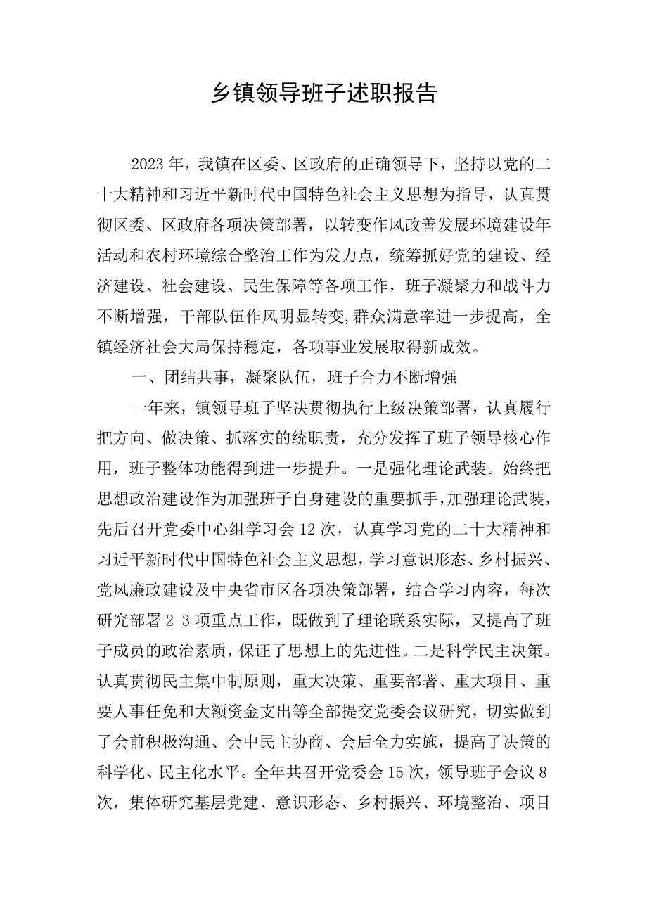 乡镇领导班子述职报告.docx_第1页