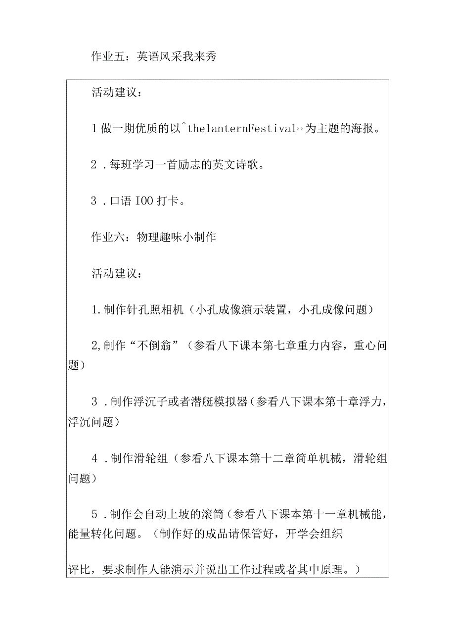 2024学校初中部五育并举寒假特色作业方案.docx_第3页