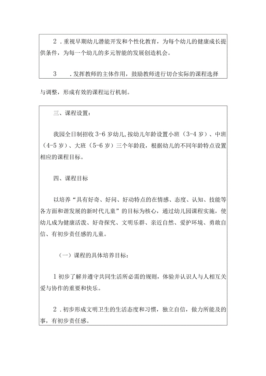 2024幼儿园课程设置实施方案（最新版）.docx_第3页