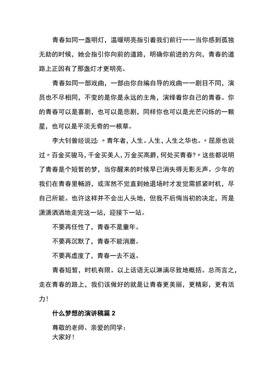 什么梦想的演讲稿(优秀10篇).docx_第2页