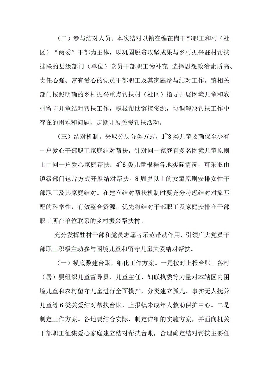 XX镇关爱困境儿童和农村留守儿童结对帮扶工作方案.docx_第3页