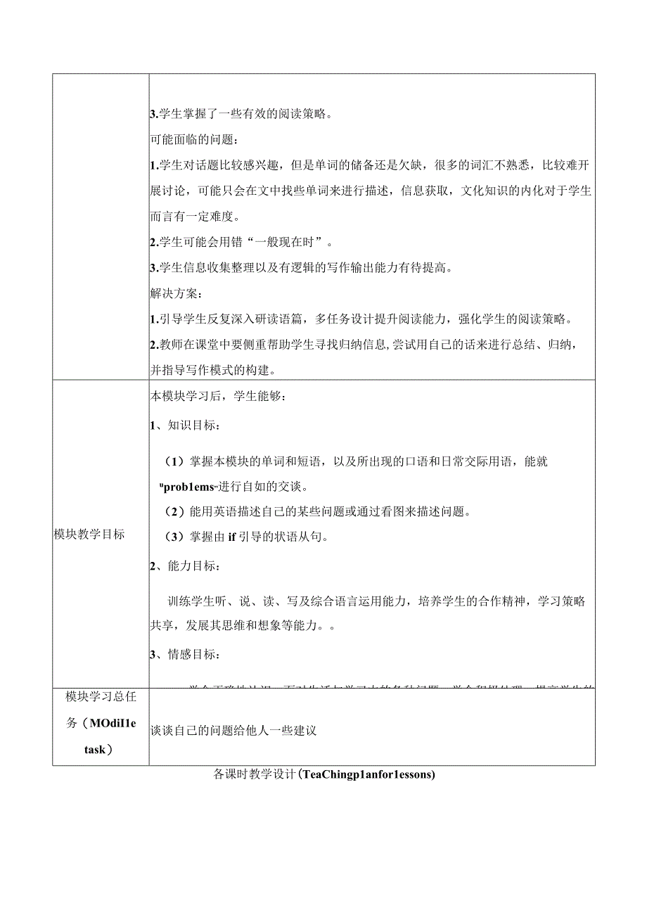 外研版九年级上册 Module 6 Problems U3大单元教学设计.docx_第3页