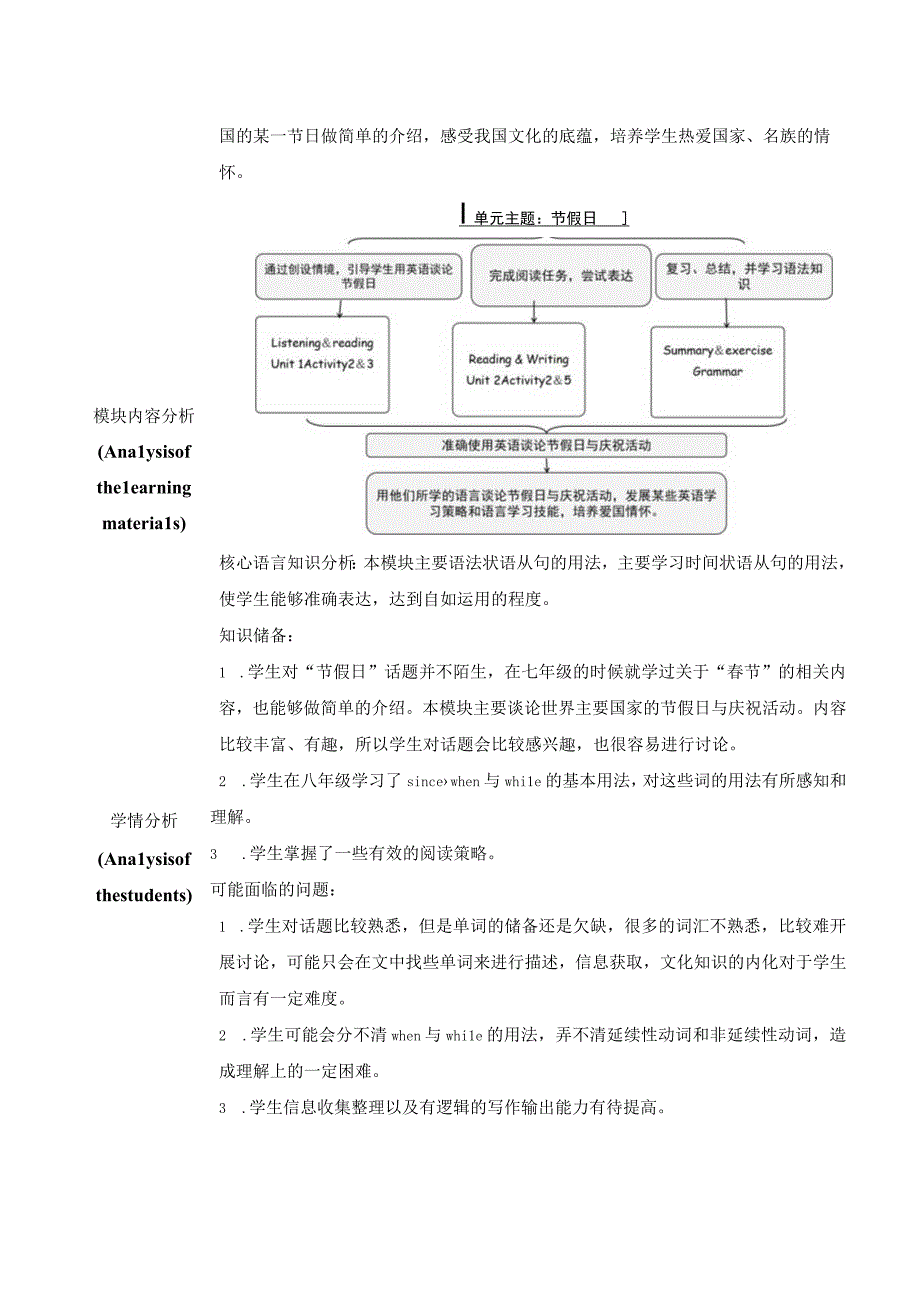 外研版九年级上册Module 2 Public holidays Unit 3单元整体教学设计.docx_第2页