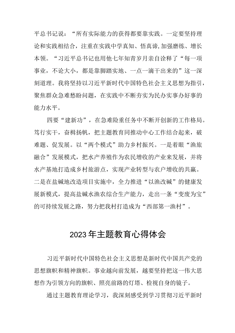 农村关于开展学习贯彻2023年第二批主题教育的心得体会(九篇).docx_第2页