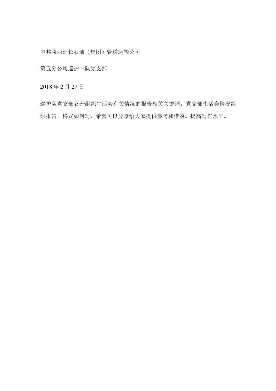 巡护队党支部召开组织生活会有关情况的报告.docx_第3页