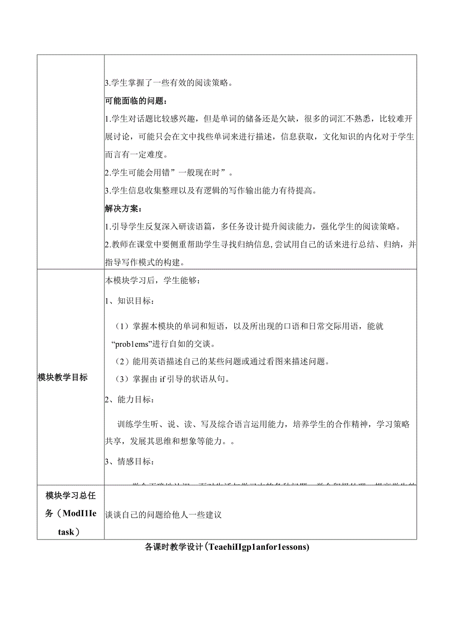 外研版九年级上册 Module 6 Problems U2大单元教学设计.docx_第3页