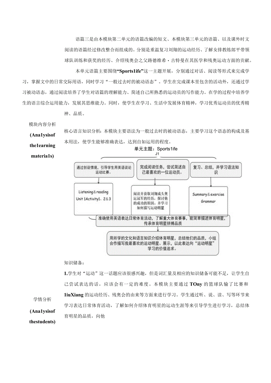 外研版九年级上册 Module 8 Sports life U3大单元教学设计.docx_第2页