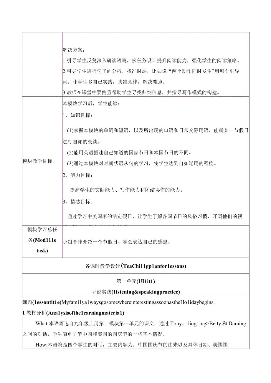 外研版九年级上册Module 2 Public holidays Unit 1单元整体教学设计.docx_第3页