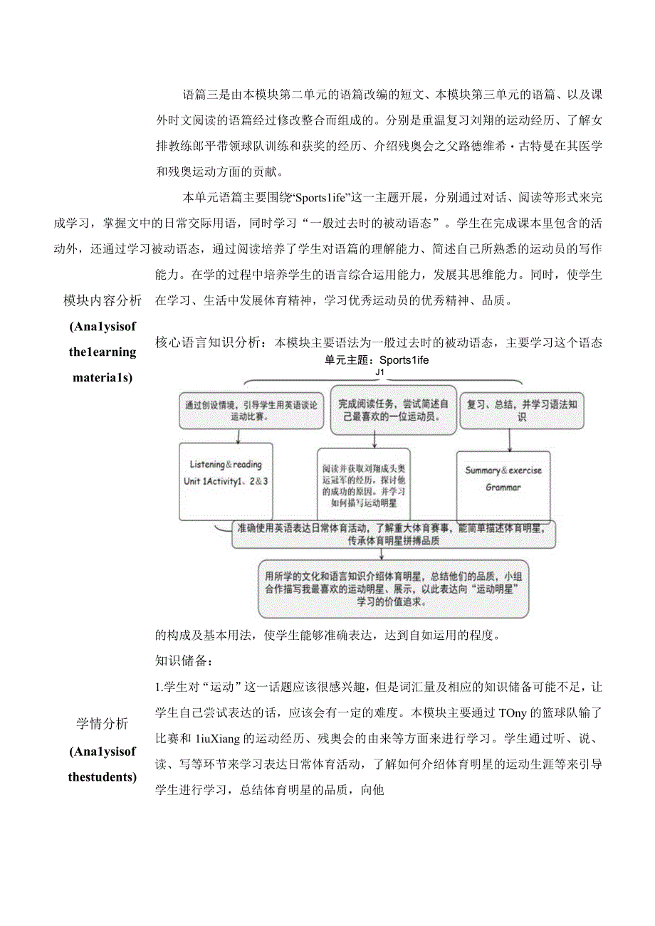 外研版九年级上册 Module 8 Sports life U1大单元教学设计.docx_第2页