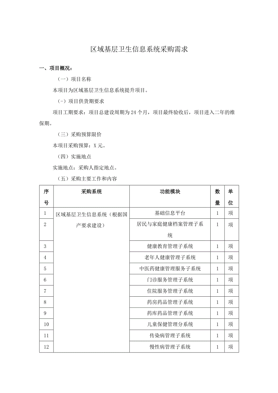 区域基层卫生信息系统采购需求.docx_第1页