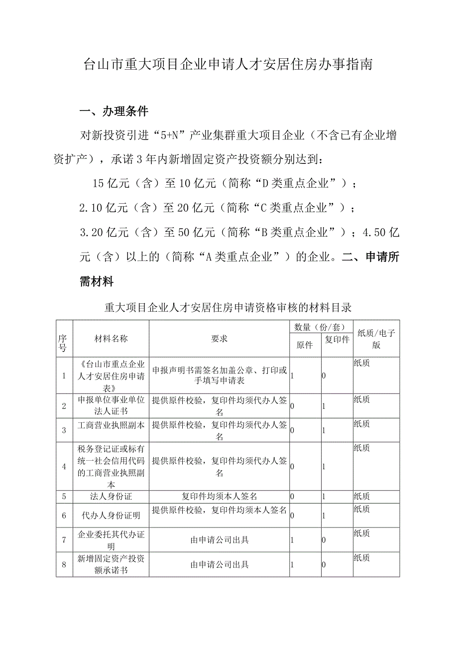 台山市重大项目企业申请人才安居住房办事指南.docx_第1页