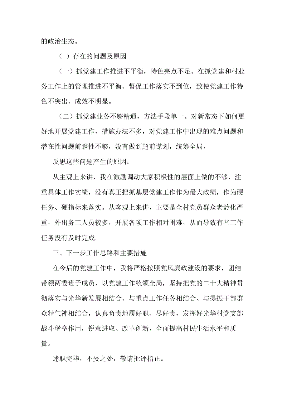 村党支部书记2023年度述职报告(二篇).docx_第3页