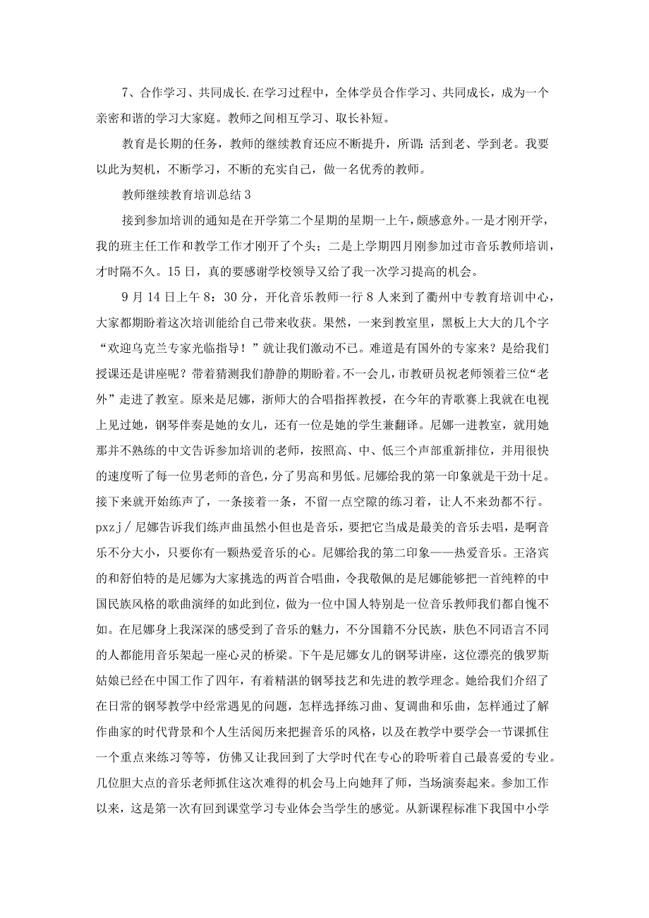 教师继续教育培训总结.docx_第3页