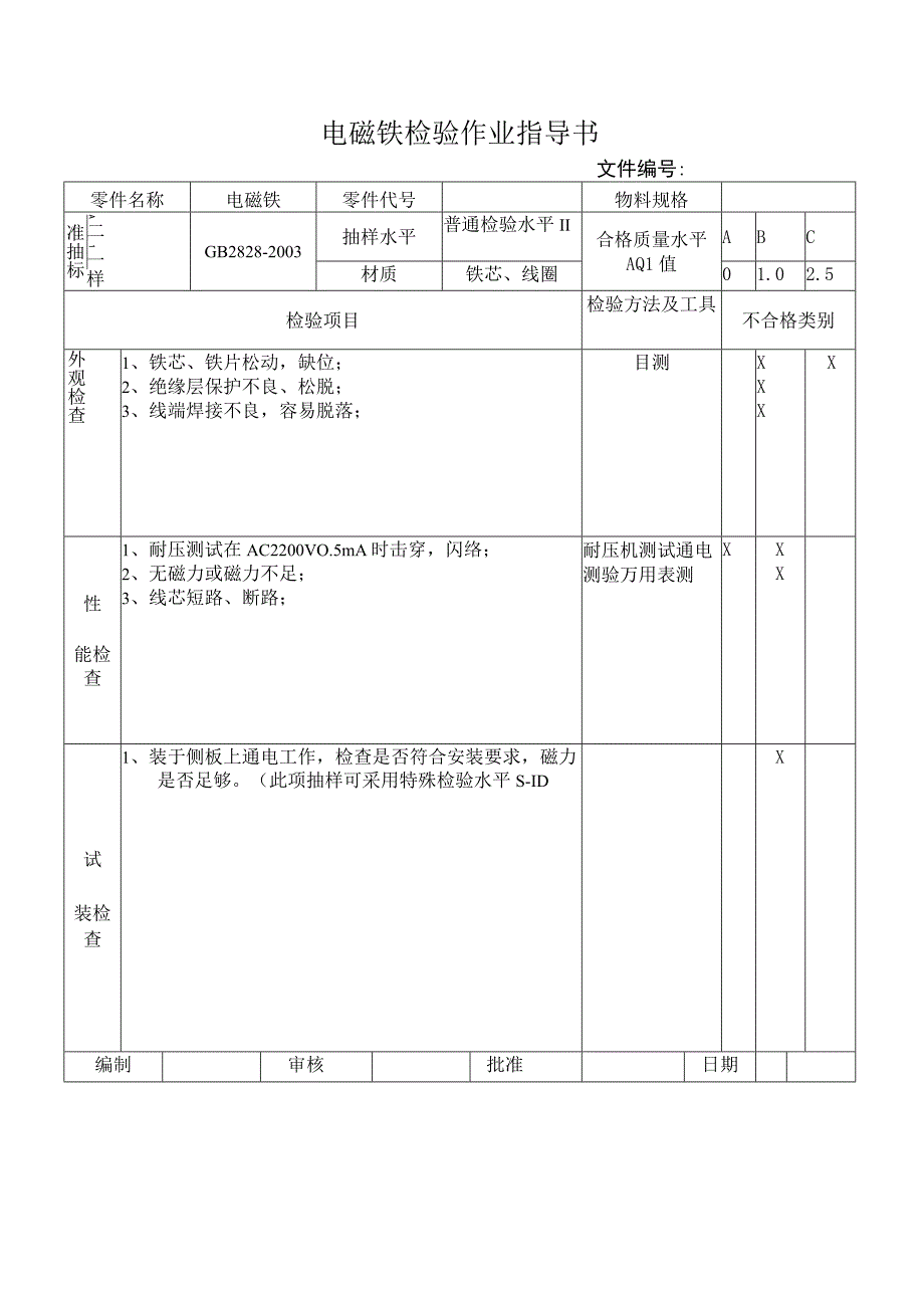 电磁铁检验作业指导书.docx_第1页