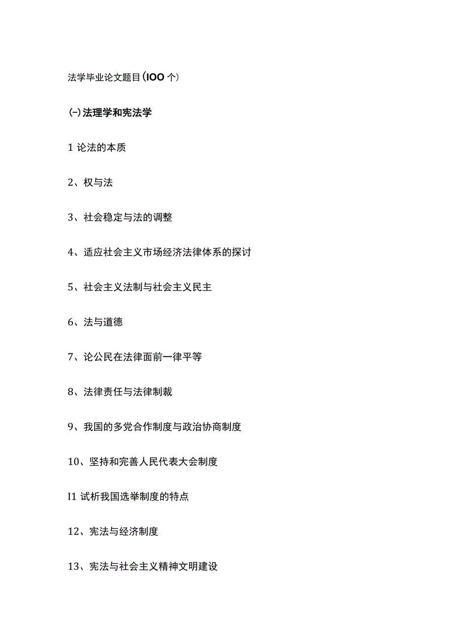 法学毕业论文题目（100个）.docx_第1页