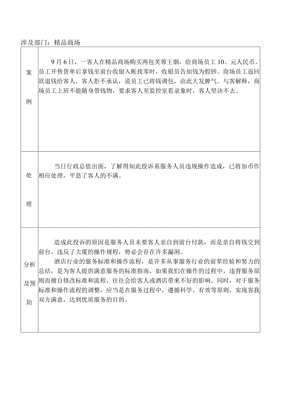 精品商场投诉案例分析.docx_第1页