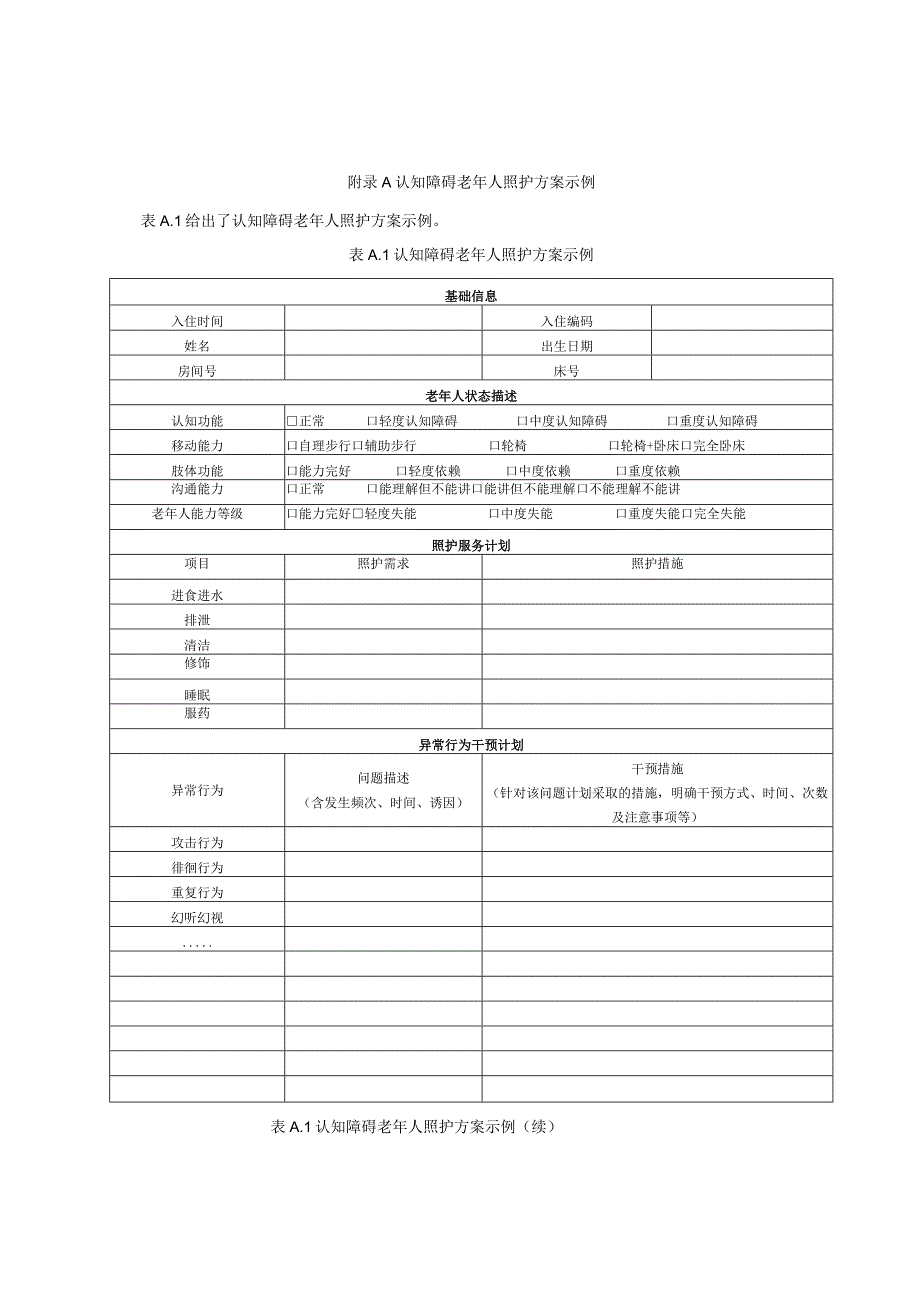 认知障碍老年人照护方案示例.docx_第1页