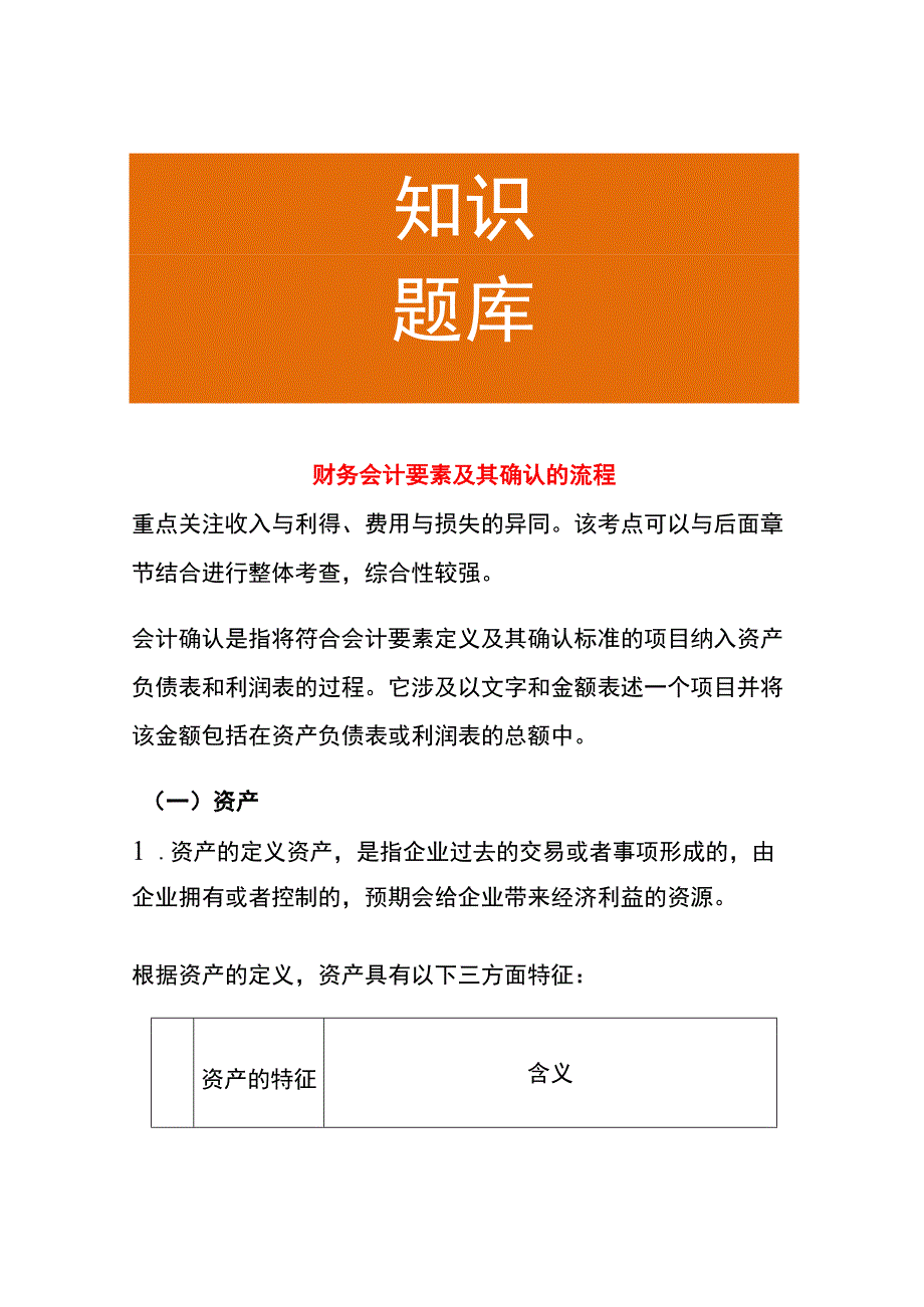 财务会计要素及其确认的流程.docx_第1页