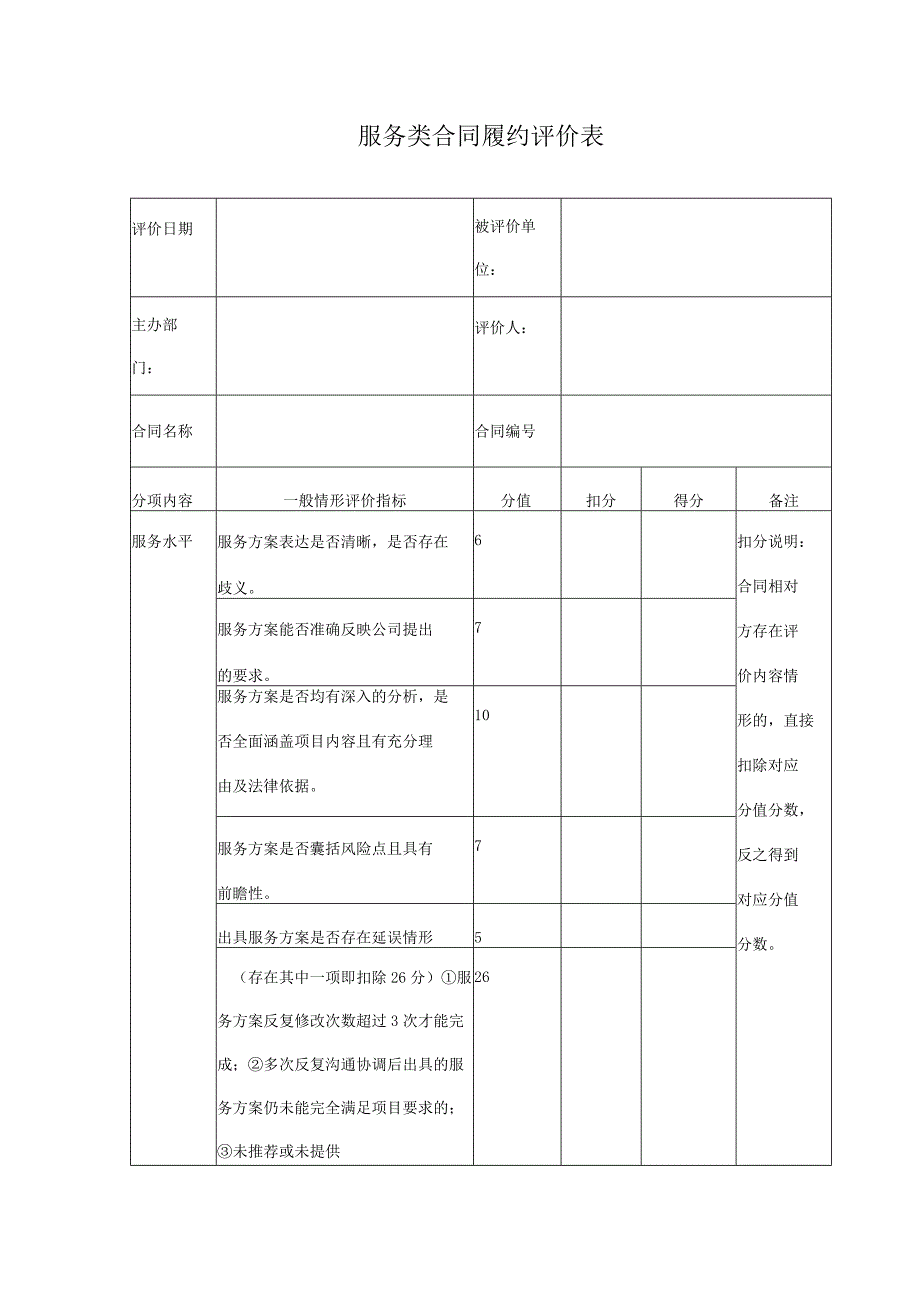 服务类合同履约评价表.docx_第1页