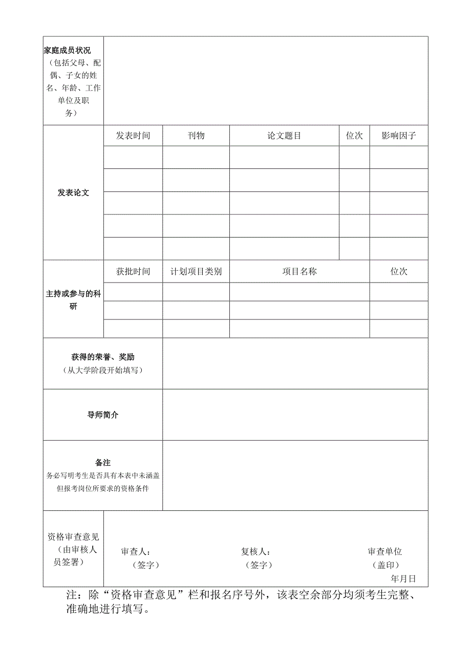 烟台市事业单位公开招聘工作人员报名登记表.docx_第2页