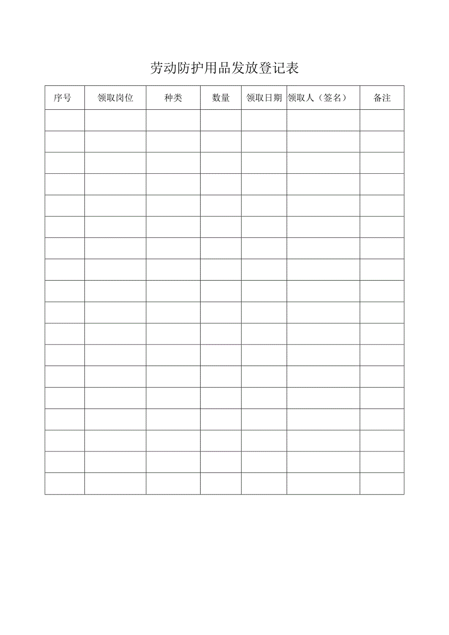 劳动防护用品发放登记表.docx_第1页