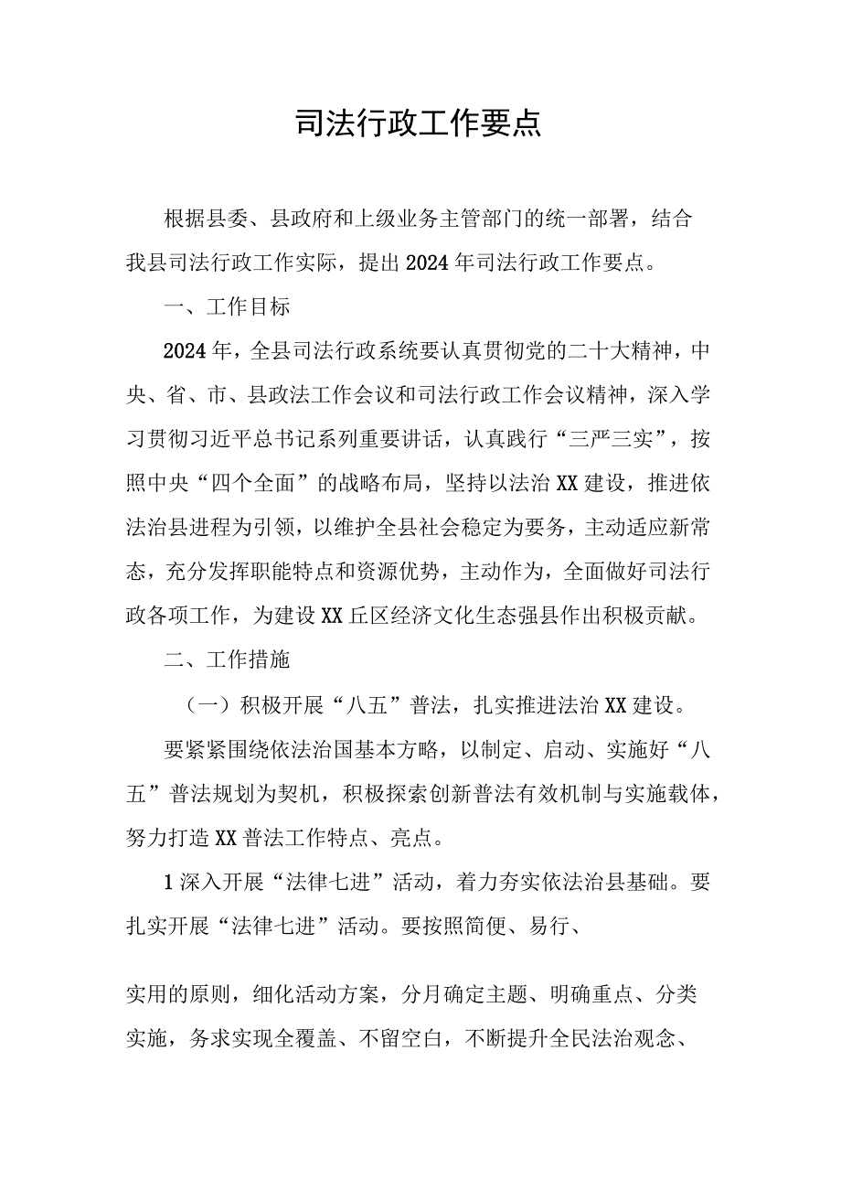 司法行政工作要点.docx_第1页