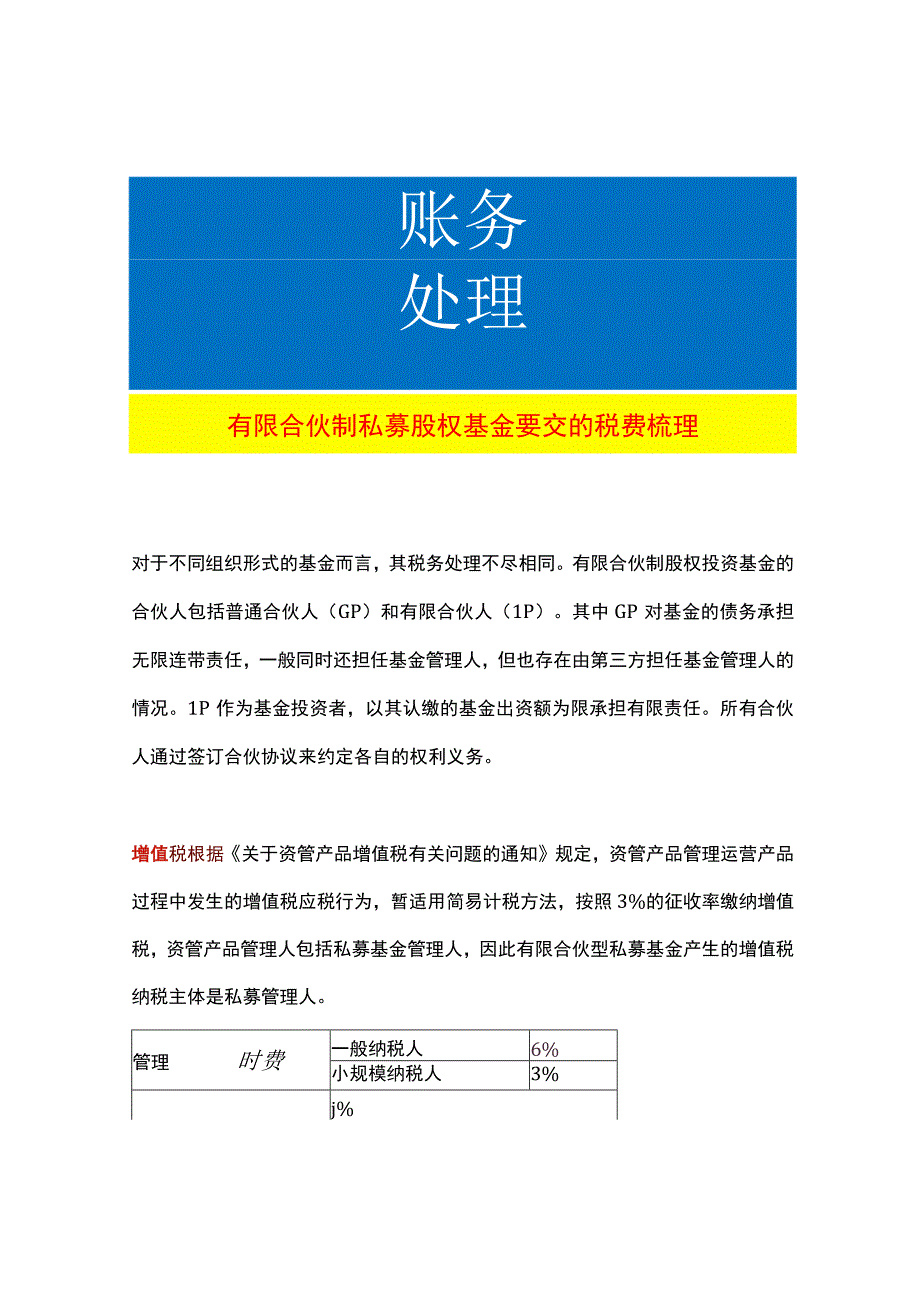 有限合伙制私募股权基金要交的税费梳理.docx_第1页