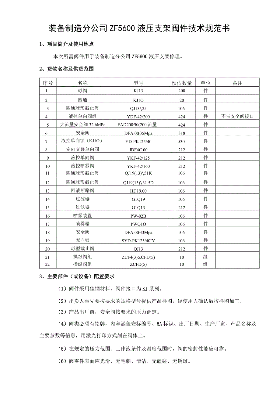 河南龙宇能源股份有限公司装备制造分公司ZF5600液压支架阀件技术规范书.docx_第2页