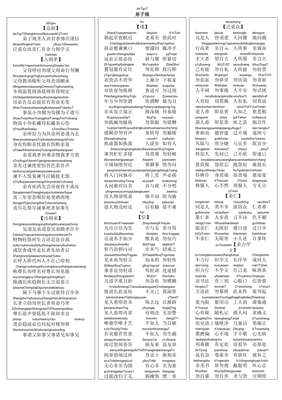 弟子规全文拼音A4纸打印版.docx_第1页