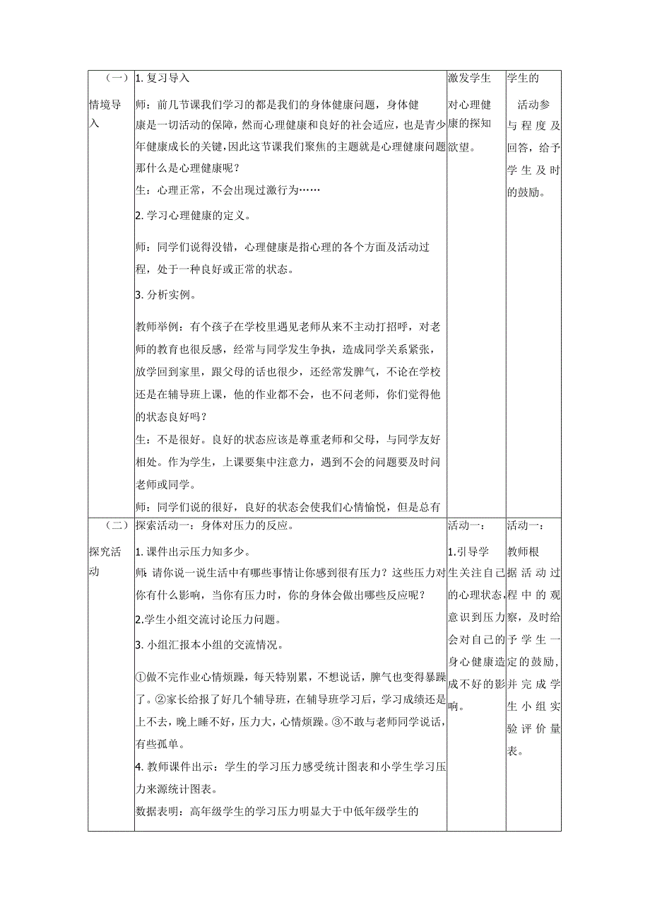 教科版科学五年级上册 第四单元《健康生活》第6课 学会管理和控制自己 大单元教案.docx_第2页