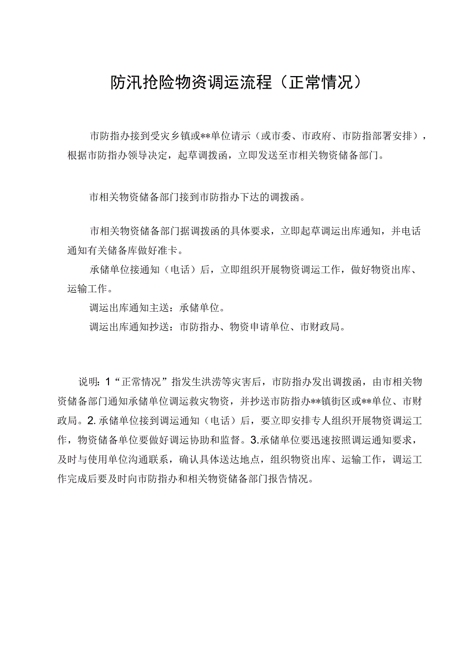 防汛抢险物资调运流程正常情况.docx_第1页