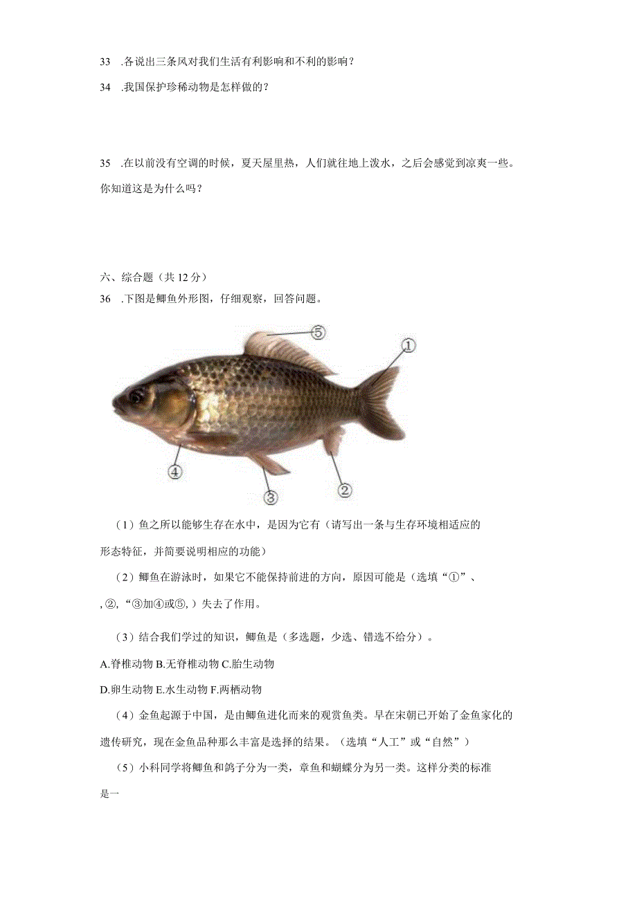 青岛版四年级上册科学期末模拟测试题.docx_第3页