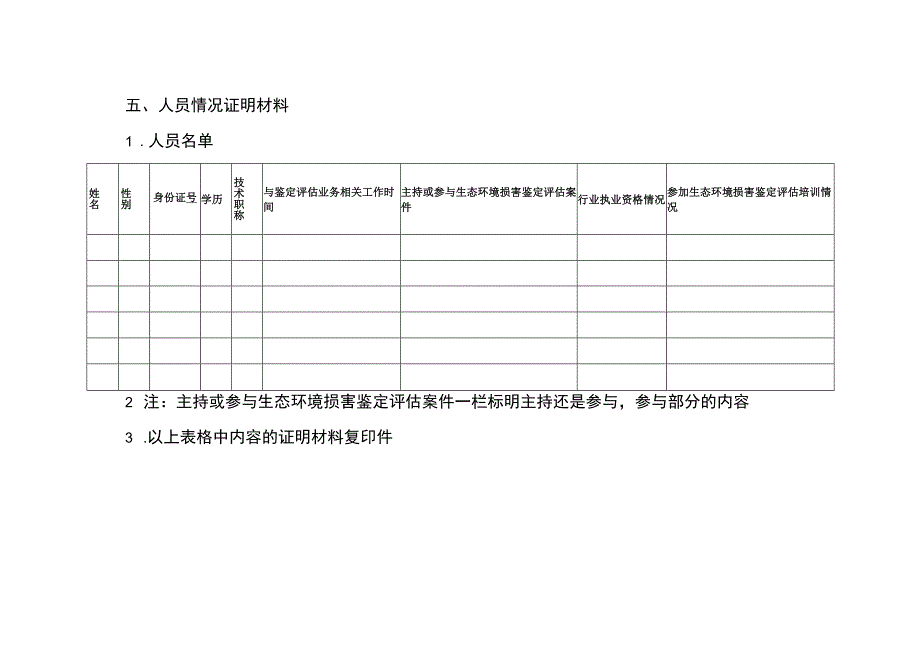 生态环境损害鉴定评估推荐机构申请表样表及证明材料清单.docx_第3页