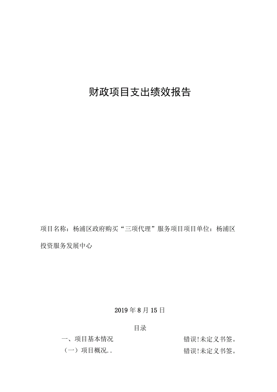 财政项目支出绩效报告.docx_第1页