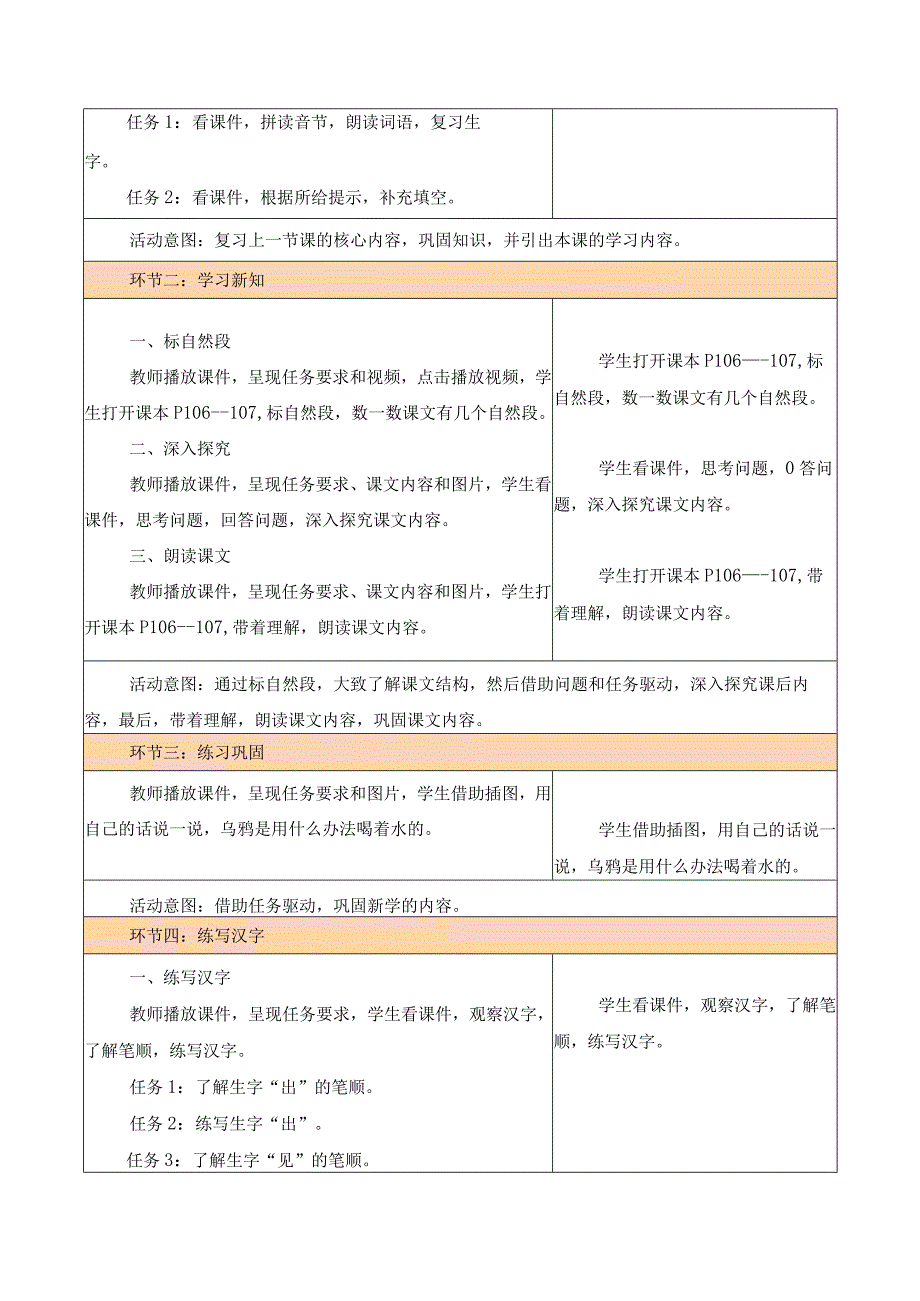 统编版一上第8单元 第6课 乌鸦喝水（2）大单元教学设计.docx_第2页