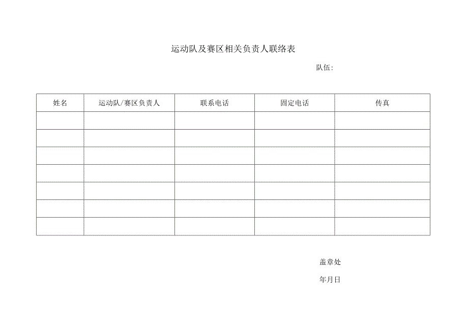 运动队及赛区相关负责人联络表.docx_第1页