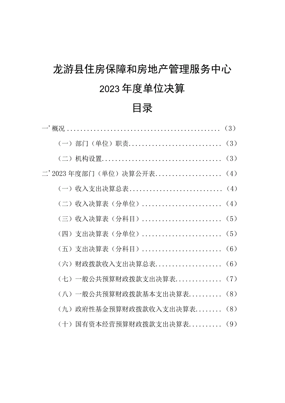 龙游县住房保障和房地产管理服务中心2022年度单位决算目录.docx_第1页