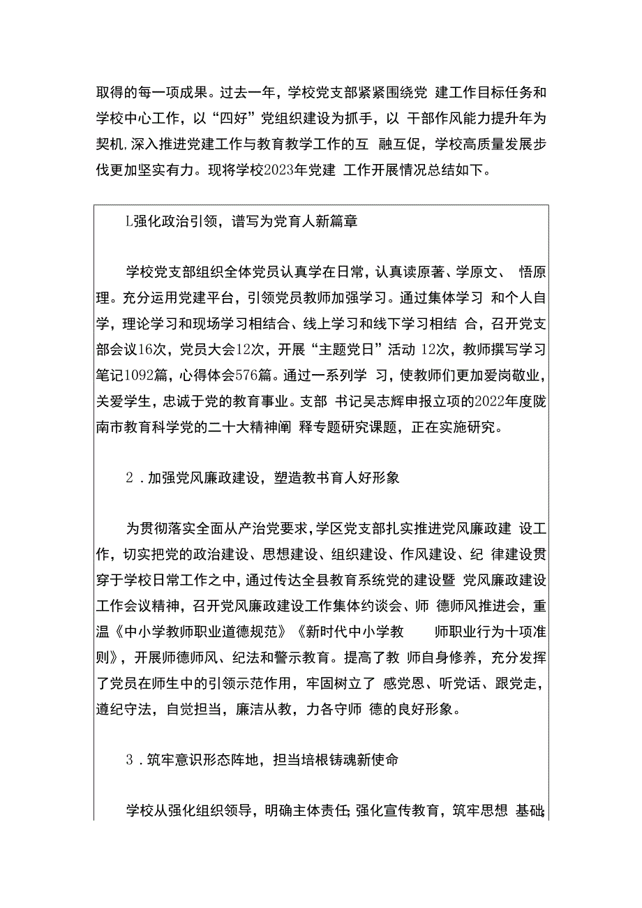 2024中心学校党支部工作总结报告.docx_第2页