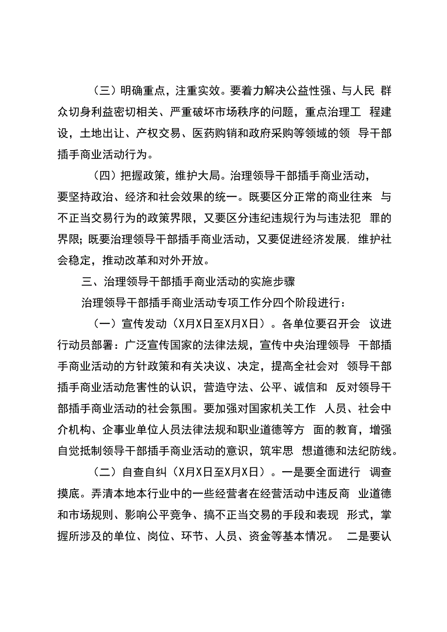 2020050810关于治理领导干部插手商业活动专项工作的实施意见.docx_第2页