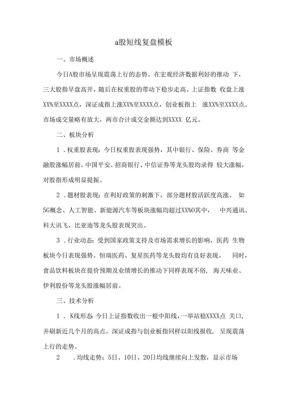 a股短线复盘模板.docx_第1页