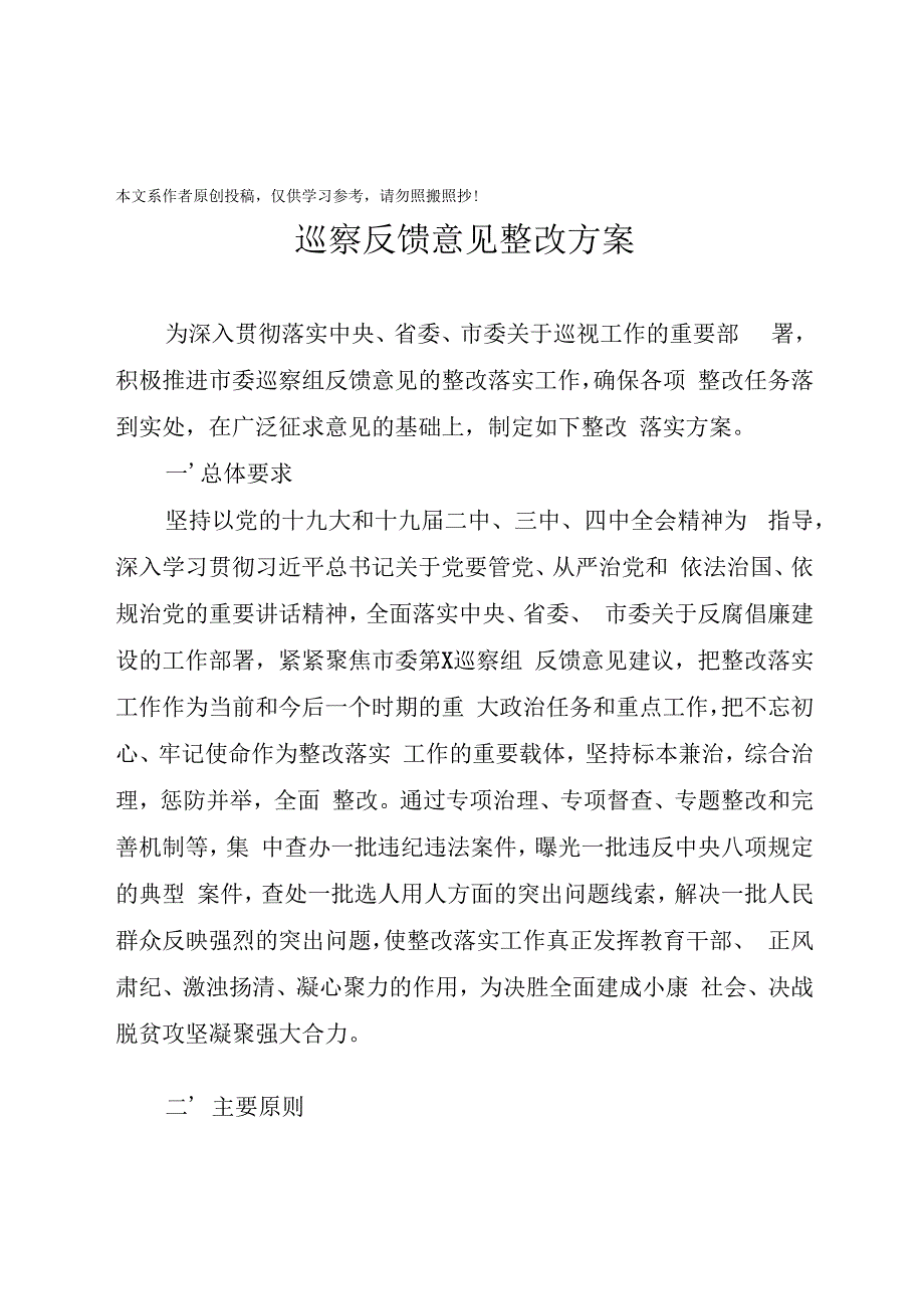 243、巡察反馈意见整改方案.docx_第1页