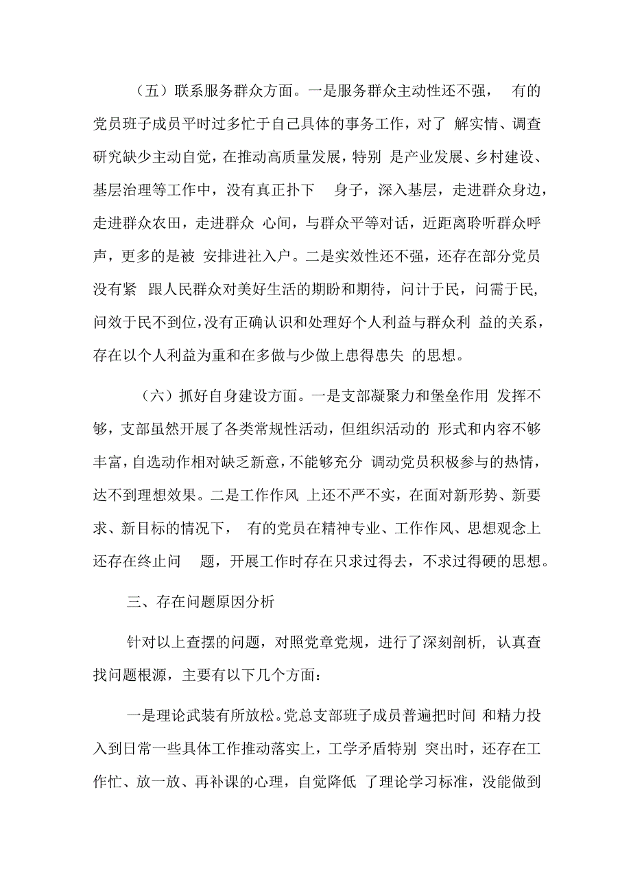 党支部班子主题教育专题组织生活会对照检查材料.docx_第3页