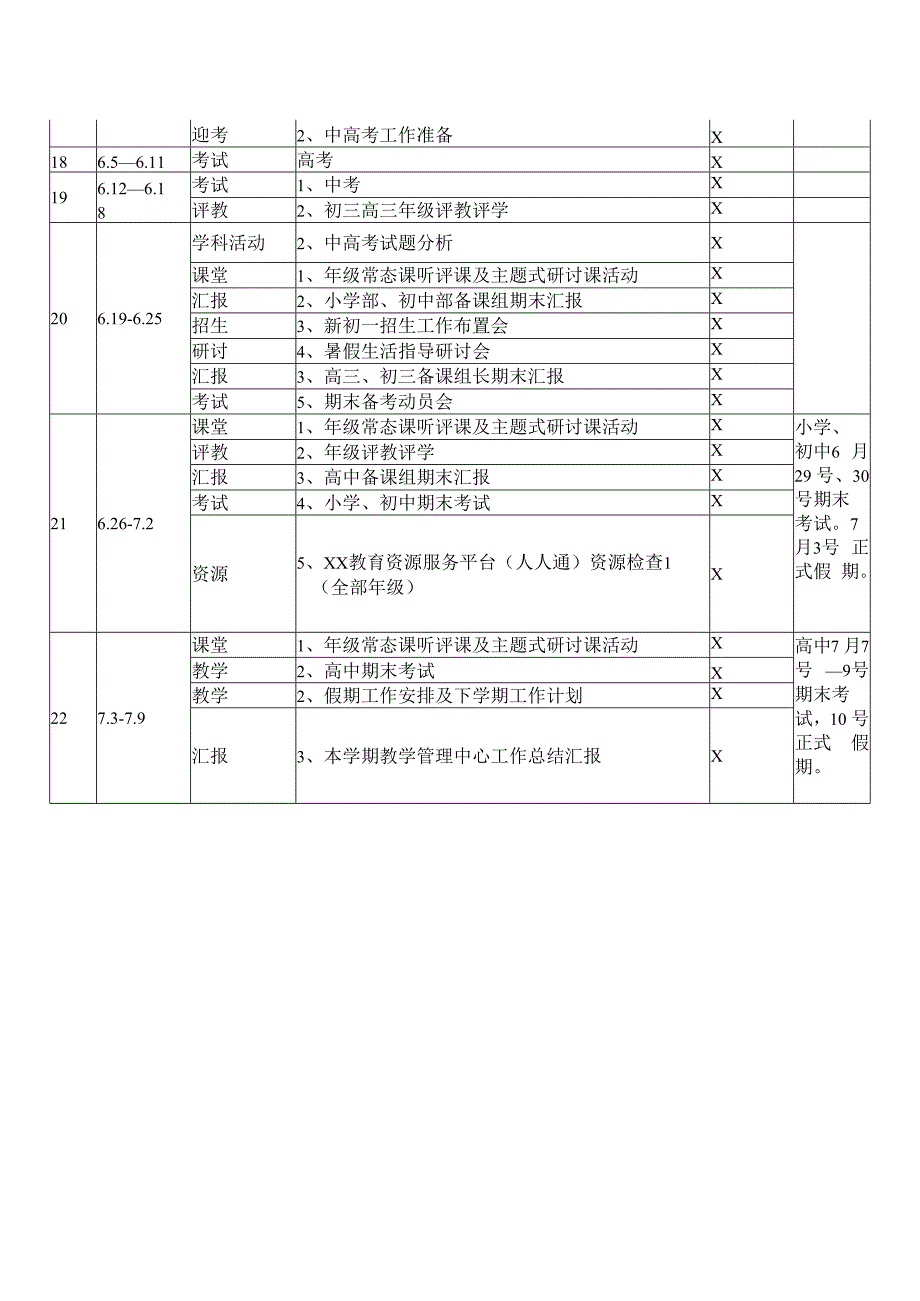 XX大学附属学校2022-2023学年度第二学期教学工作安排表（2024年）.docx_第3页