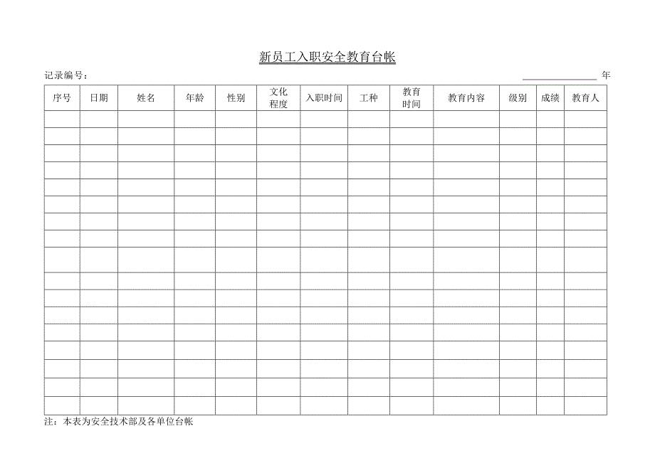 新员工安全教育登记卡.docx_第2页