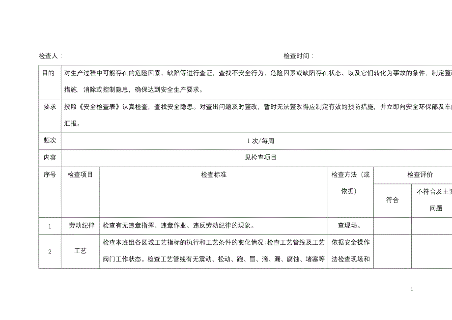 xx公司组级安全检查表.docx_第1页