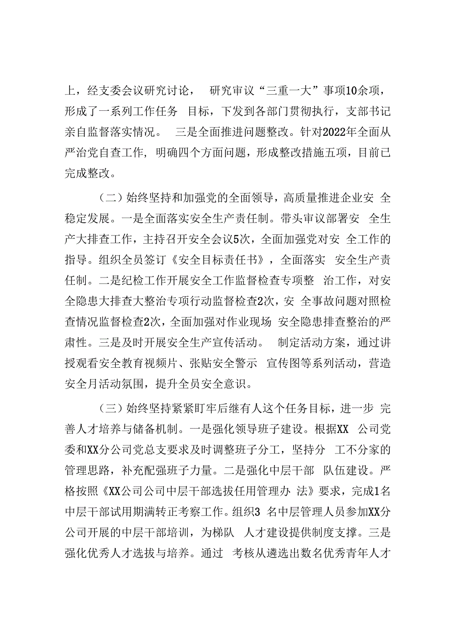 国企党支部2023年落实全面从严治党（党建）责任年中自查报告.docx_第2页